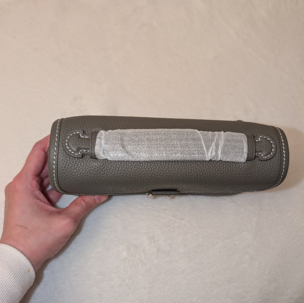 DUYP Graphite Grey "Le Petit Paris15" Mini Leather Crossbody bag Silver Hardware - Picture 6 of 16
